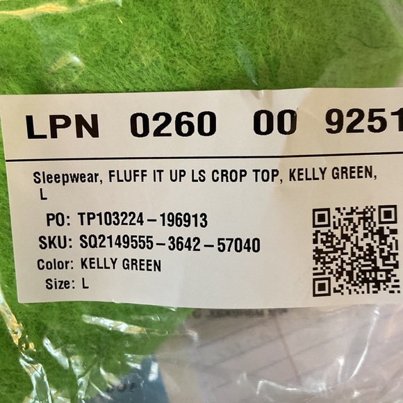 New Savage X Fenty Fluff It up Crop Top Bright Green Fluffy Fuzzy Sweater size L - Picture 7 of 8